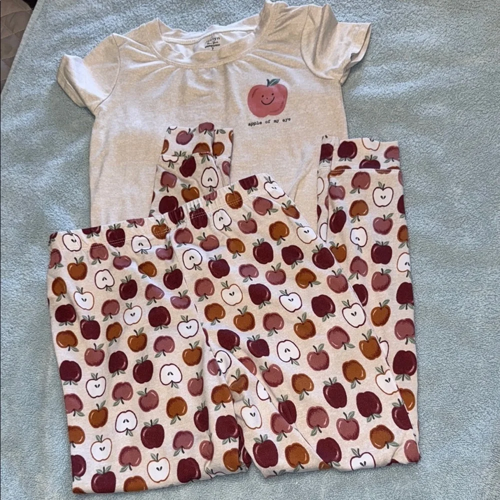 Cute Apple Print Pajama Set
